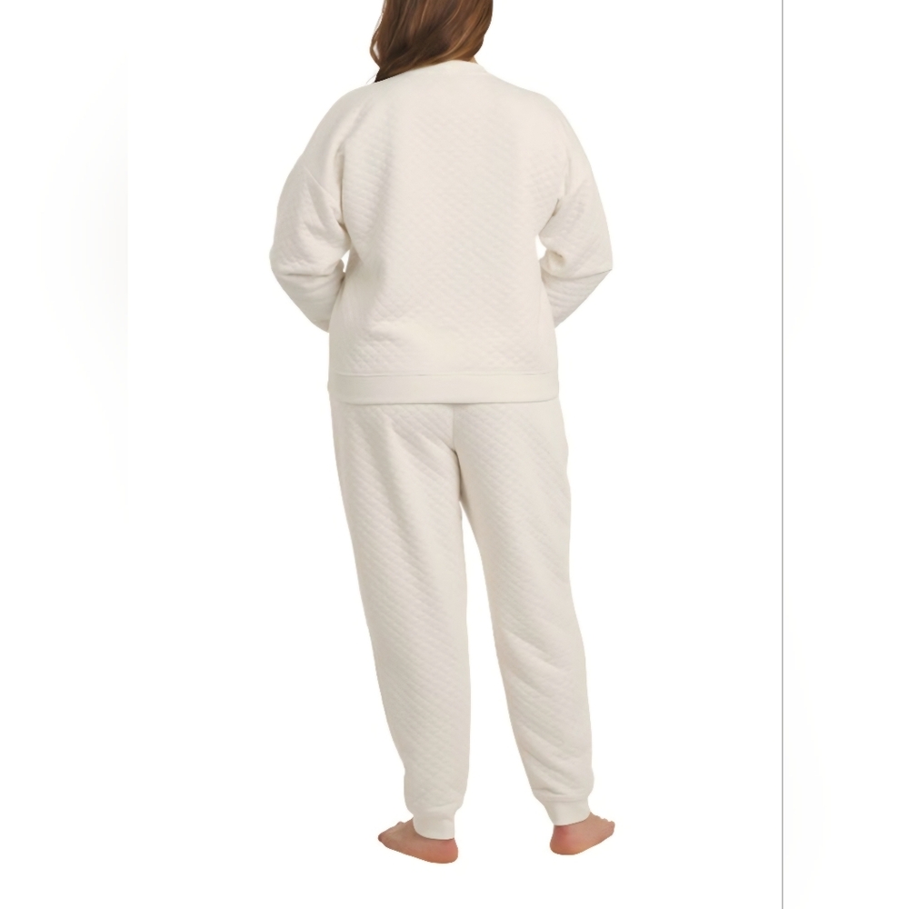 Lands' End Women's Cream Quilted 2 Piece Lounge Set NWT - Picture 3 of 5